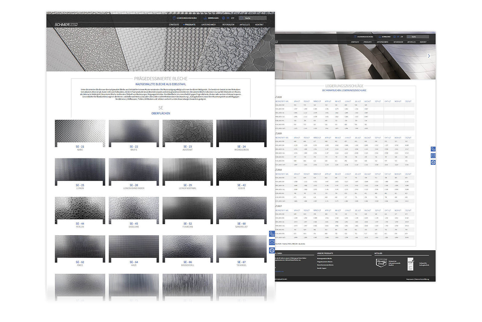TYPO3 Website – Schmidt Edelstahl